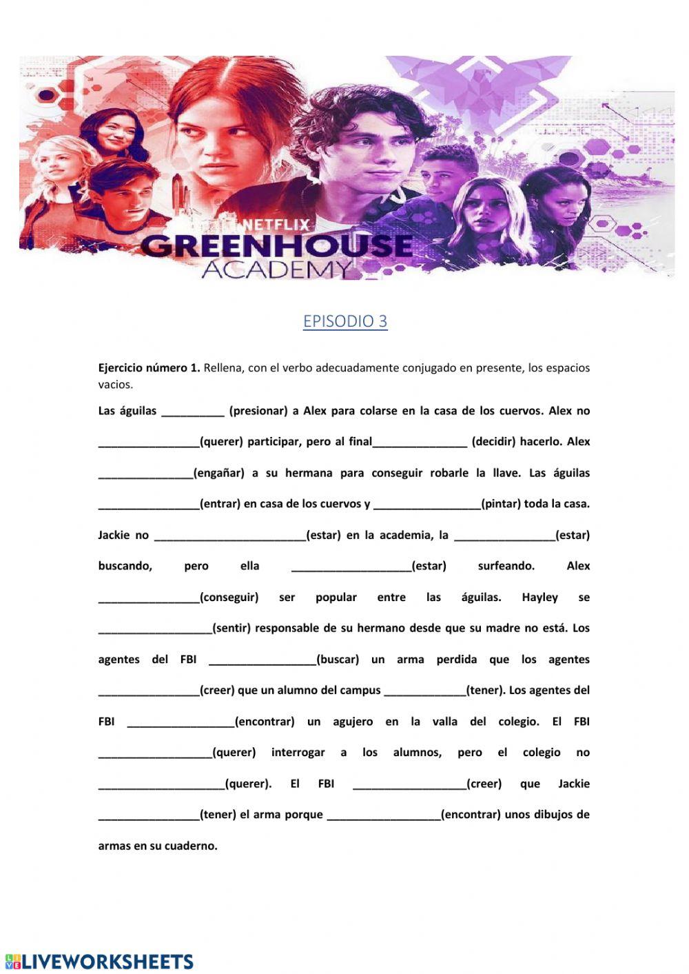 Listening comprehension. Serie netflix, green house Academy