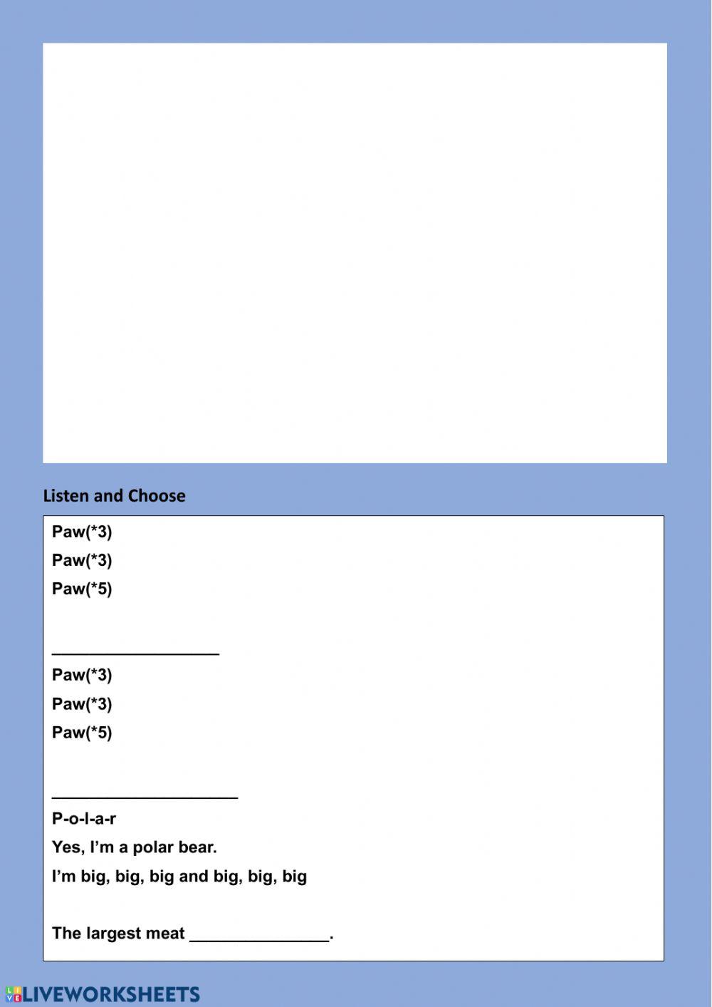 Polar Bear Song-Listen and Choose