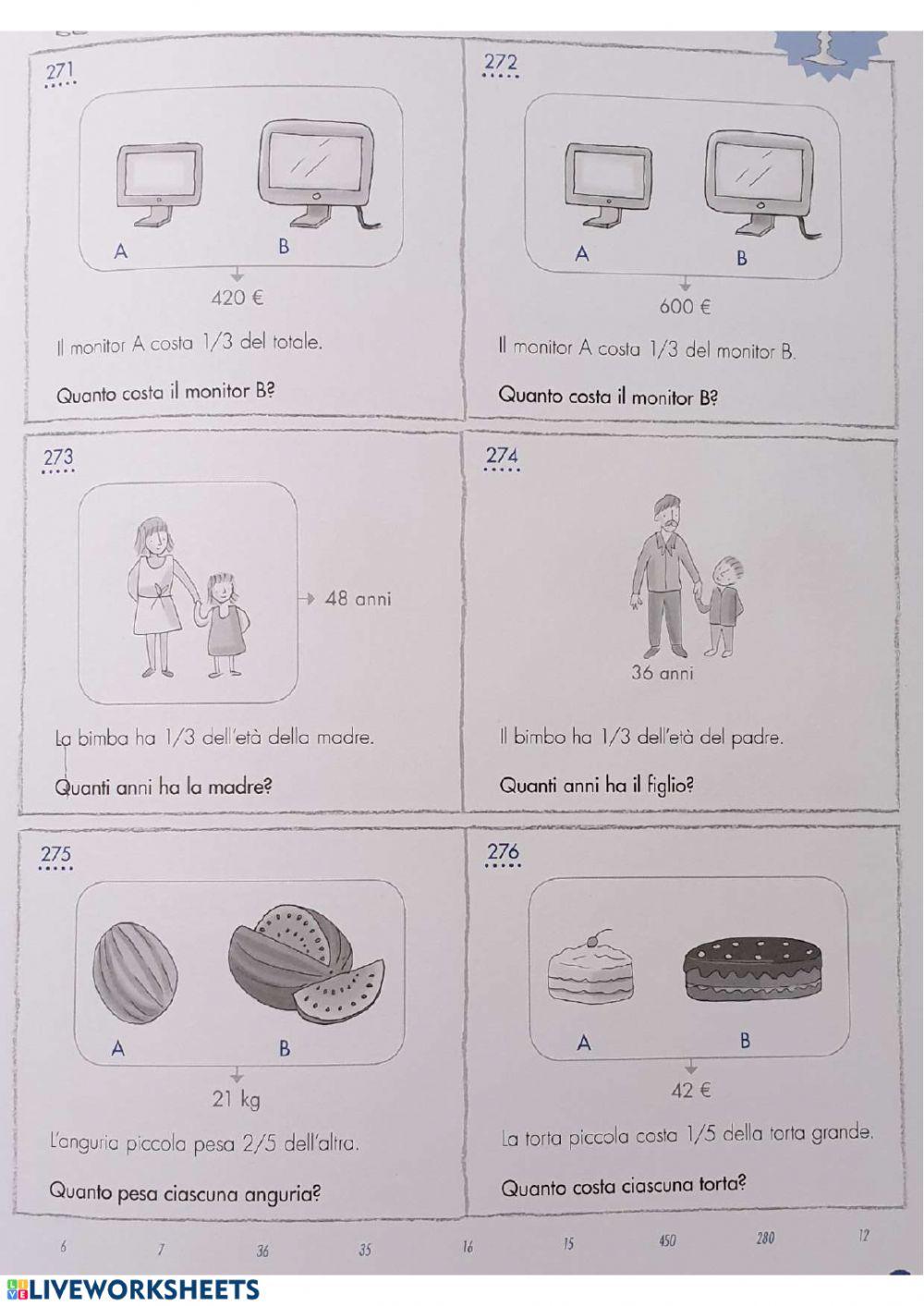 Problemi con frazioni