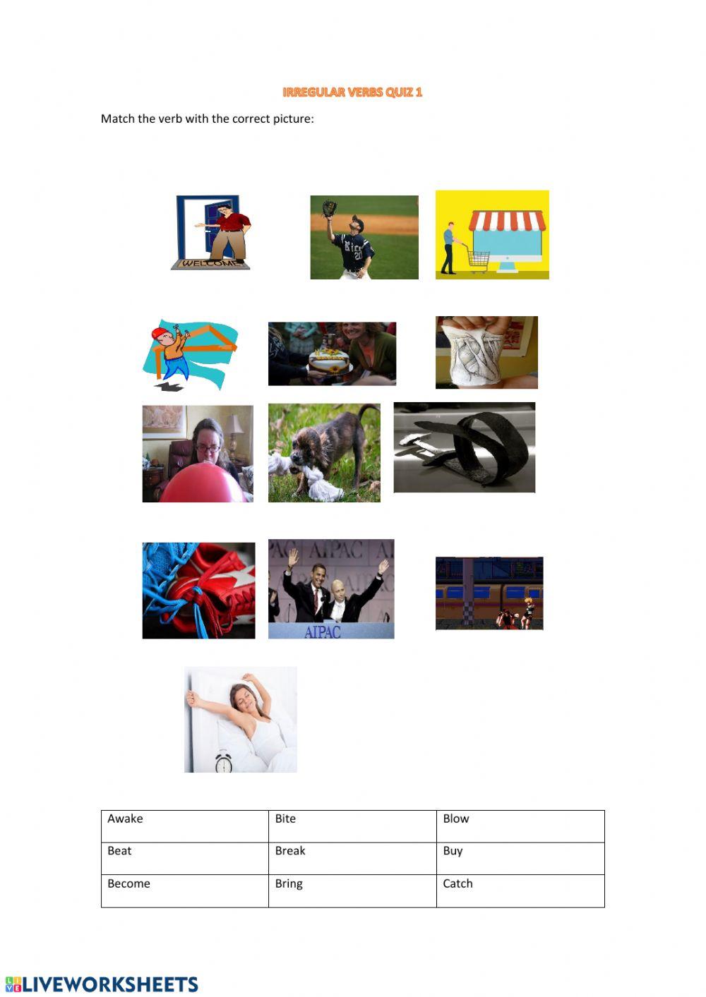 Irregular Verbs Quiz 1