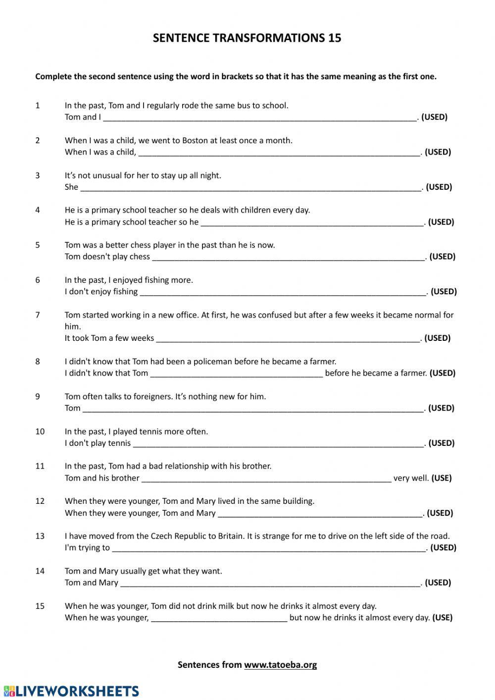 Grammar past habbits and states