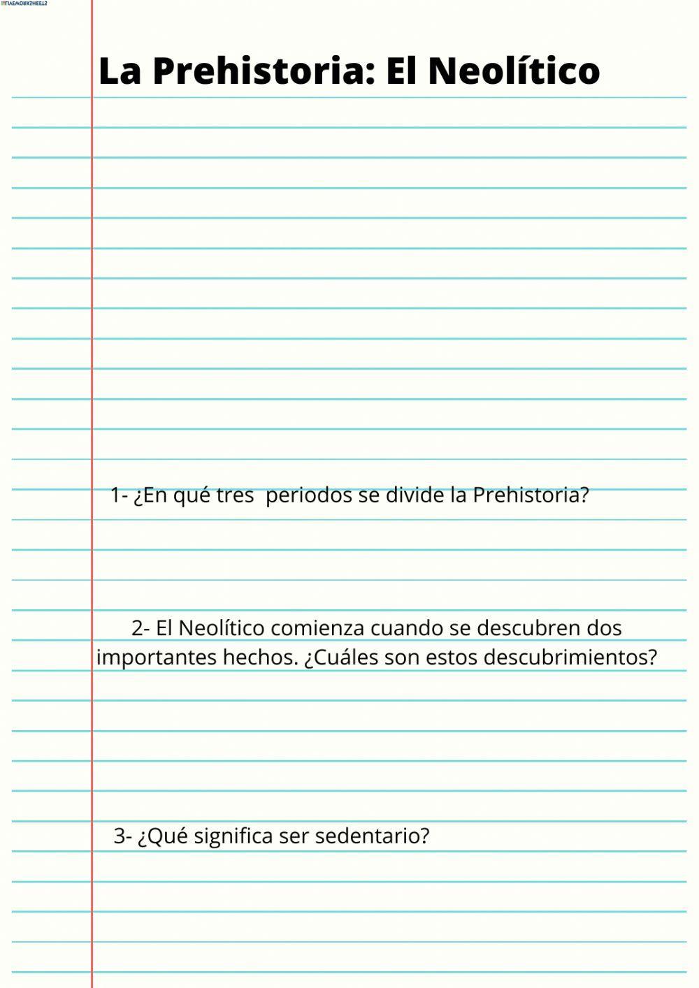 La Prehistoria: El Neolitico