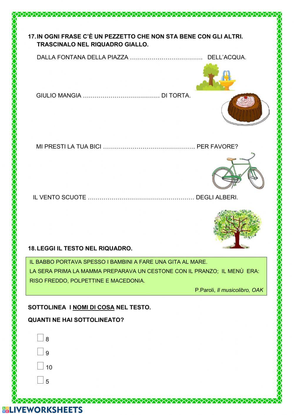 Una passeggiata in campagna -comprensione