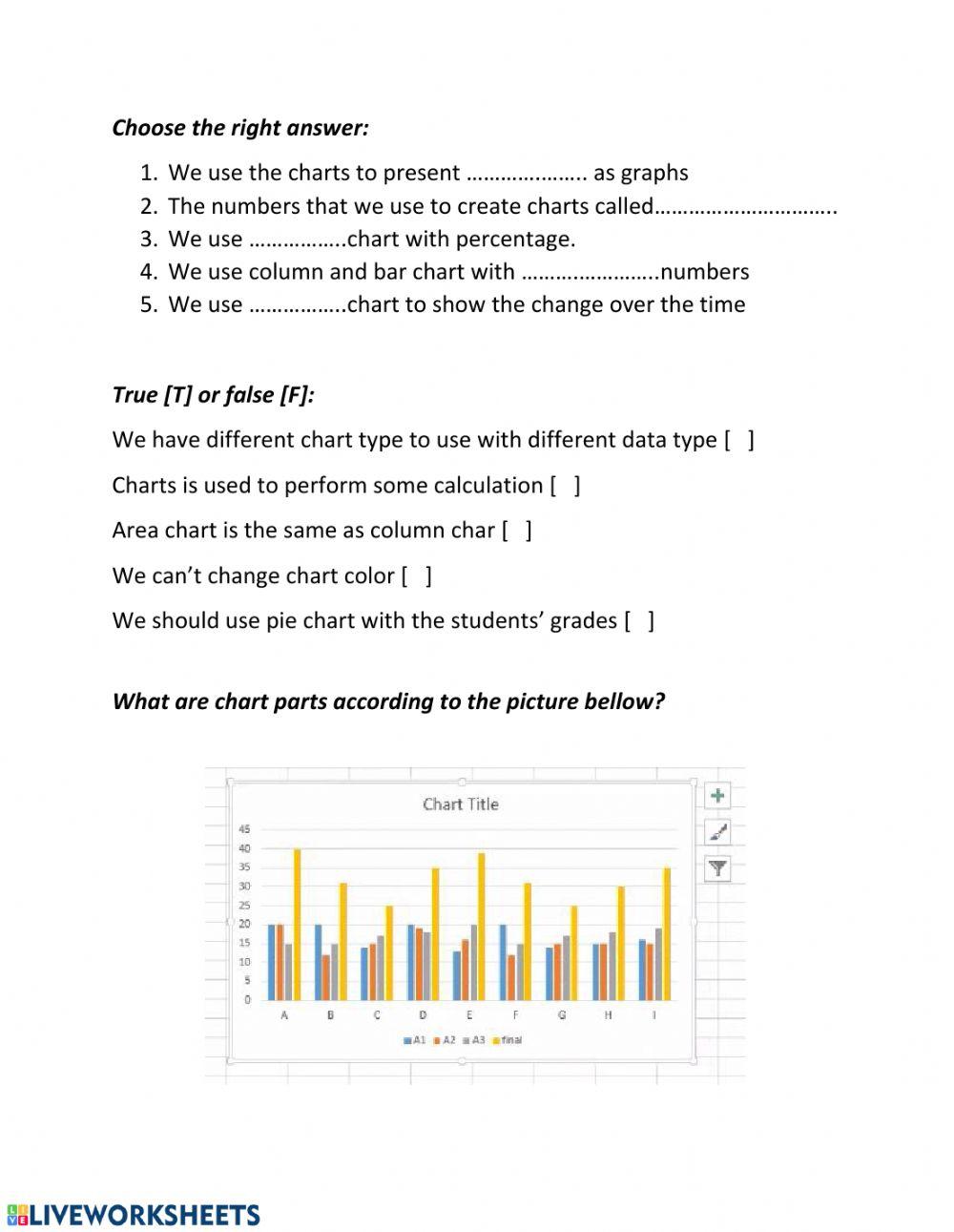 Chart worksheet worksheet | Live Worksheets