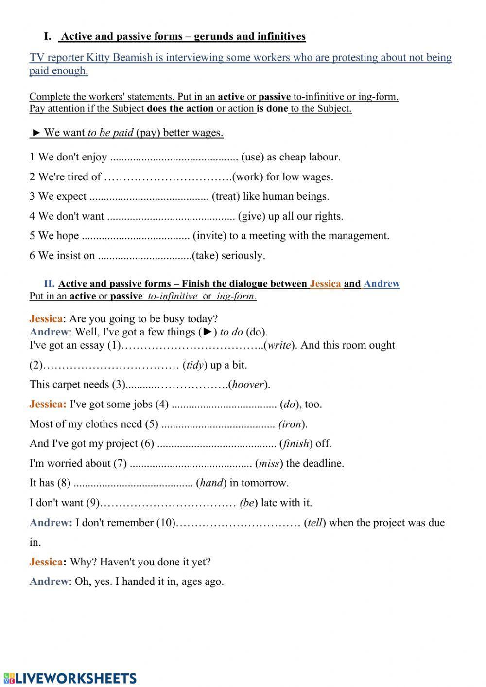 Passive Gerund and Infinitive