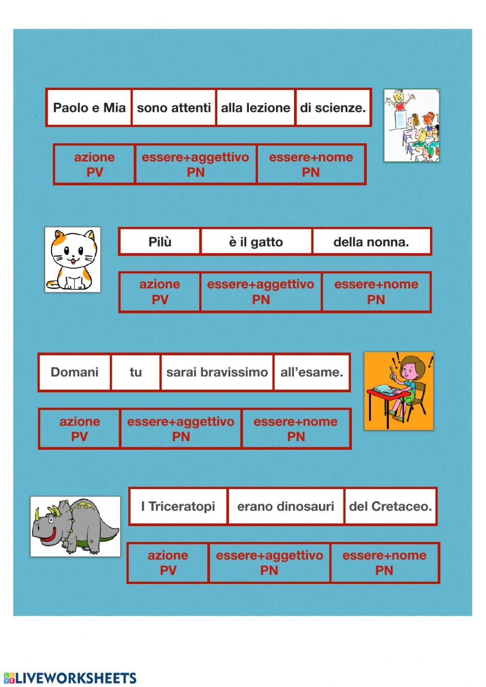 Predicato verbale e nominale