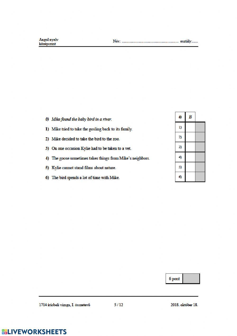Érettségi 2018 október 1.