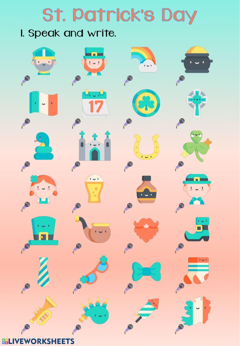 St. Patrick's Day Vocabulary - Speaking