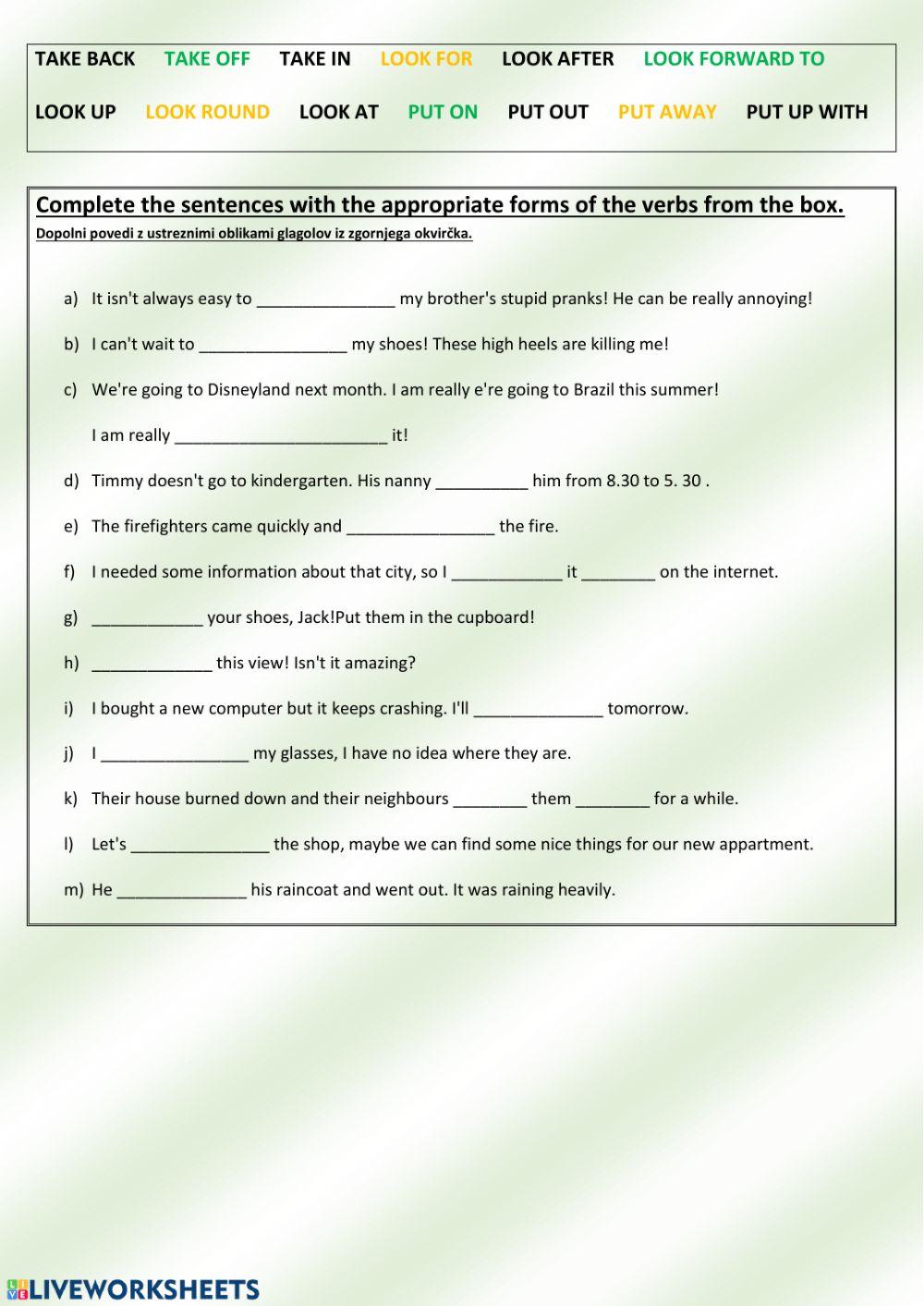 Phrasal verbs 2 Phrasal verbs 2