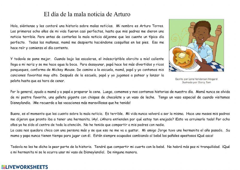 Comprobación de lectura, ficción realista