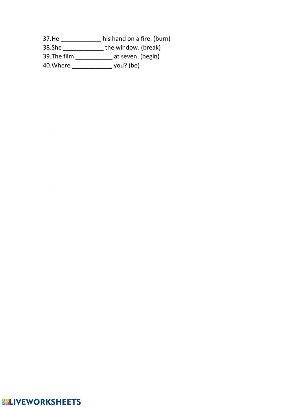 Past simple - irregular verbs