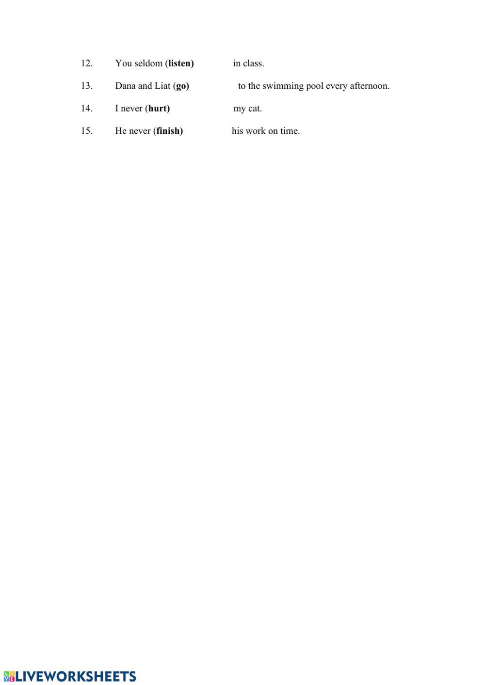 Present Simple affirmatives