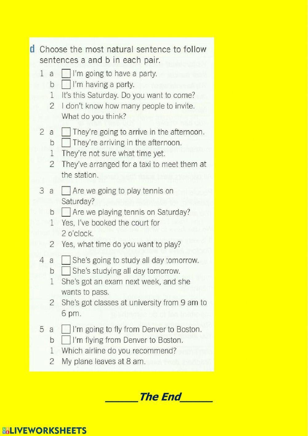 Present continuous vs going to