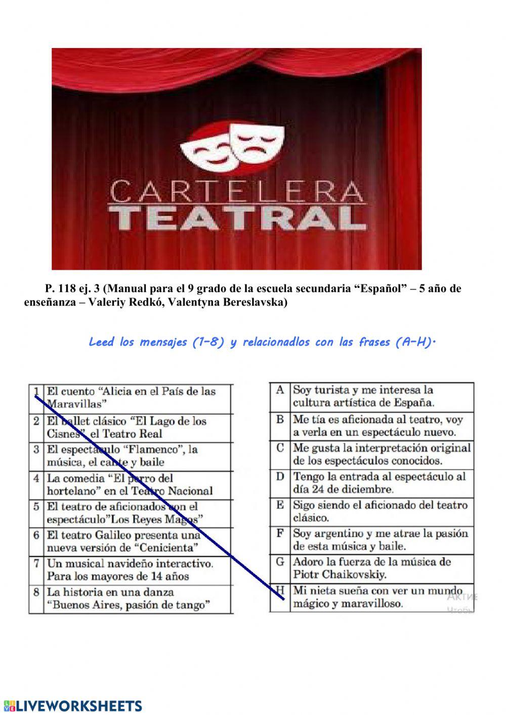 La cartelera teatral