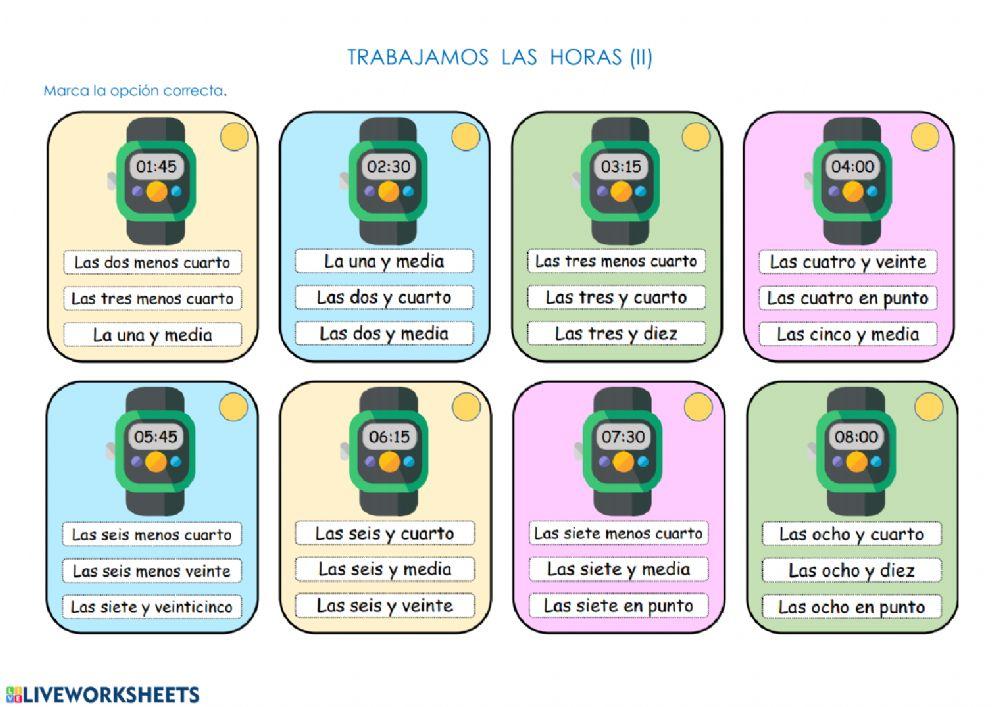 Trabajamos las horas Trabajamos las horas