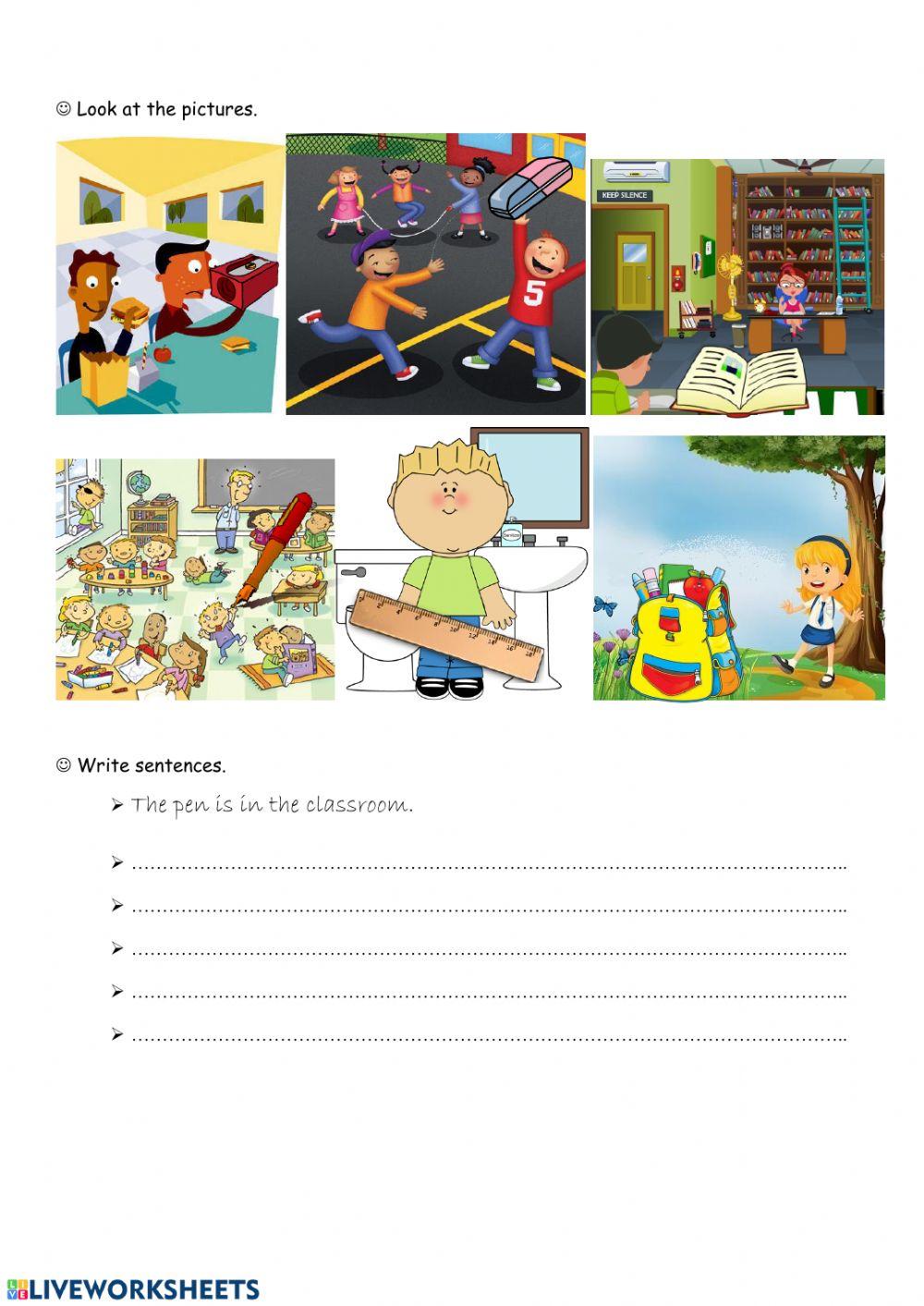 Where are the school objects