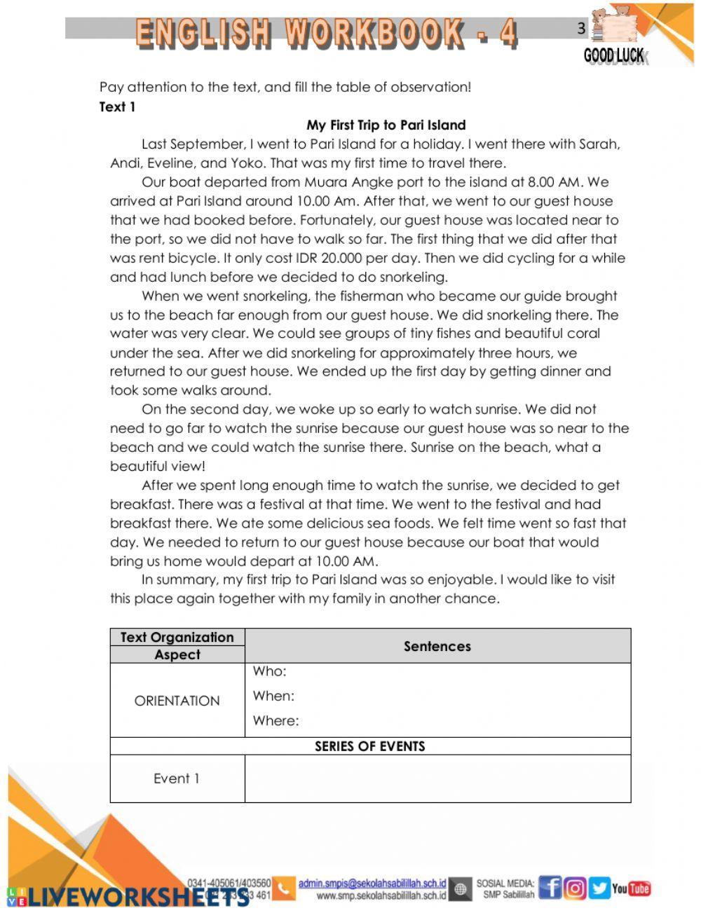 Recount text part 1 Recount text part 1