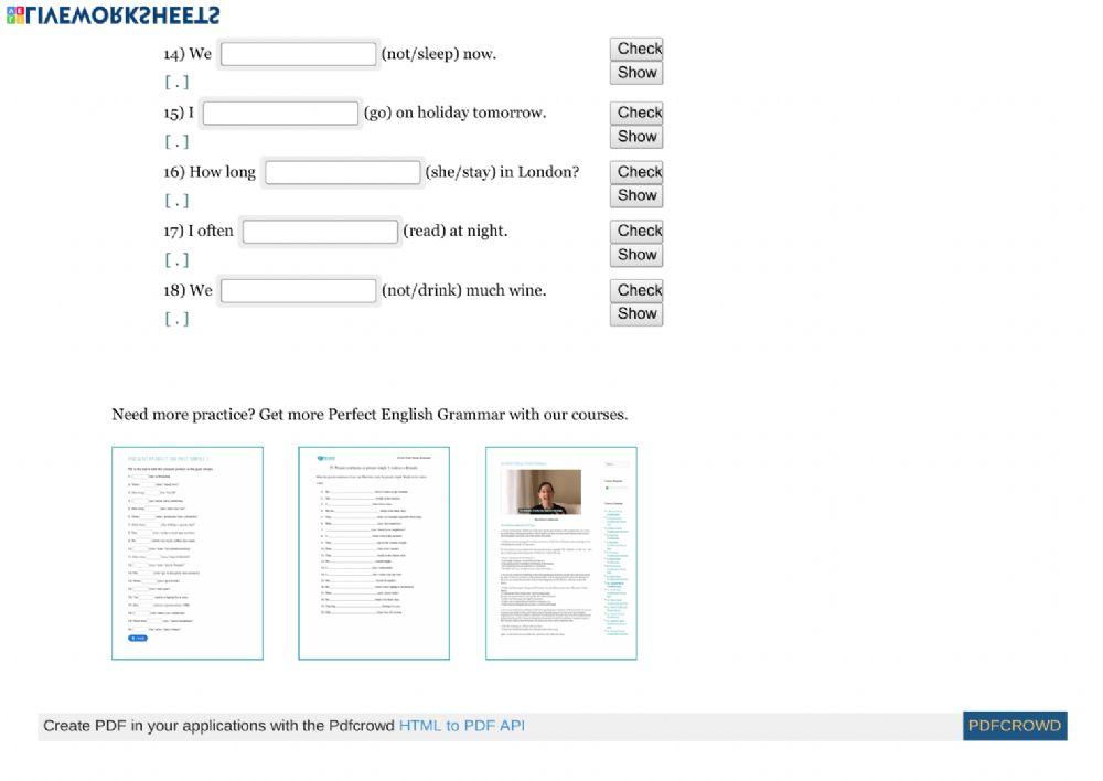 Present Simple or Present Continuous Exercise 2