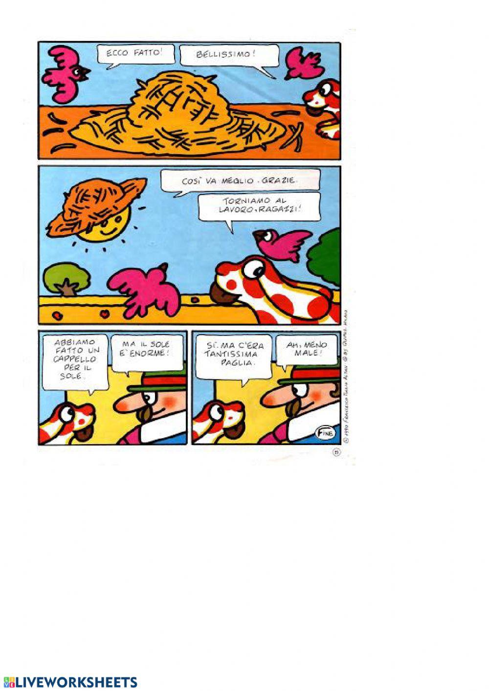 Attività d i ripasso sul fumetto, il discorso diretto e il discorso indiretto