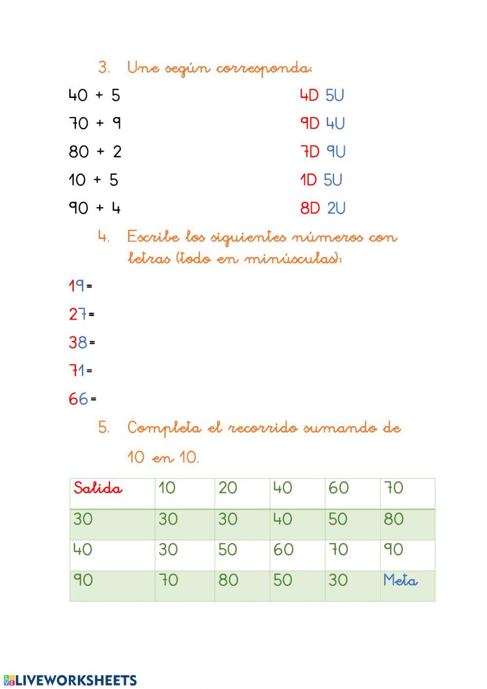 Repaso numeración 1º