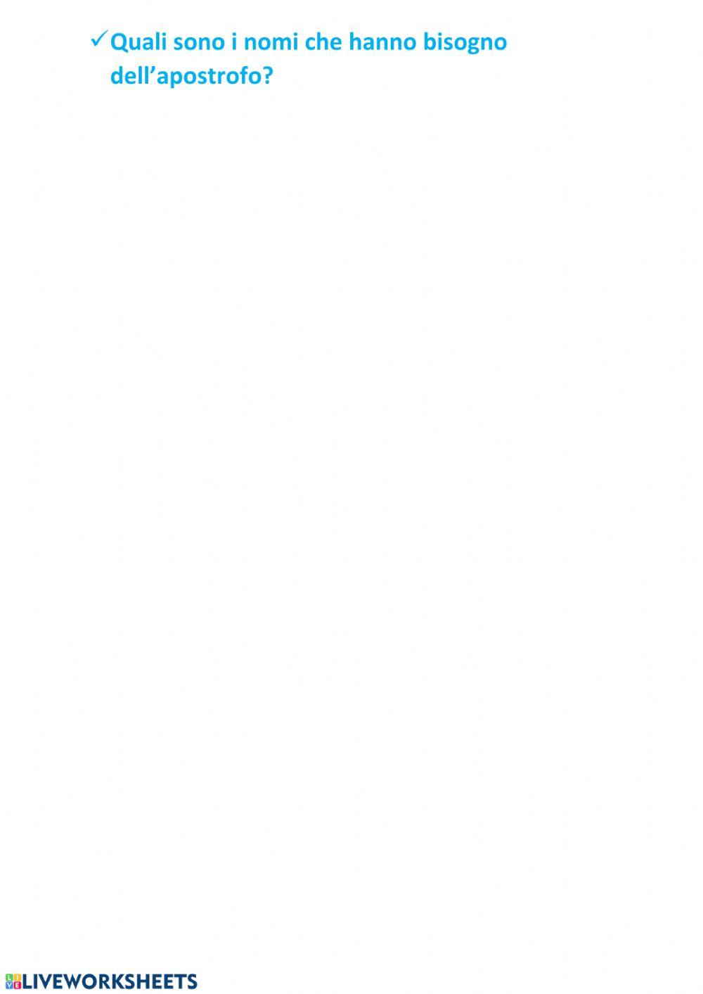 Ripasso dell'apostrofo