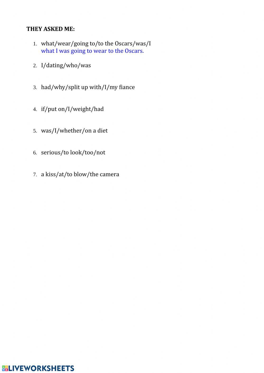 Reported questios and imperatives