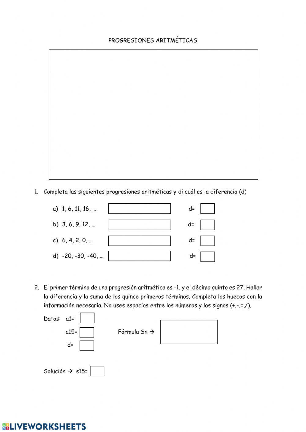 Matemáticas - Progresiones Aritméticas