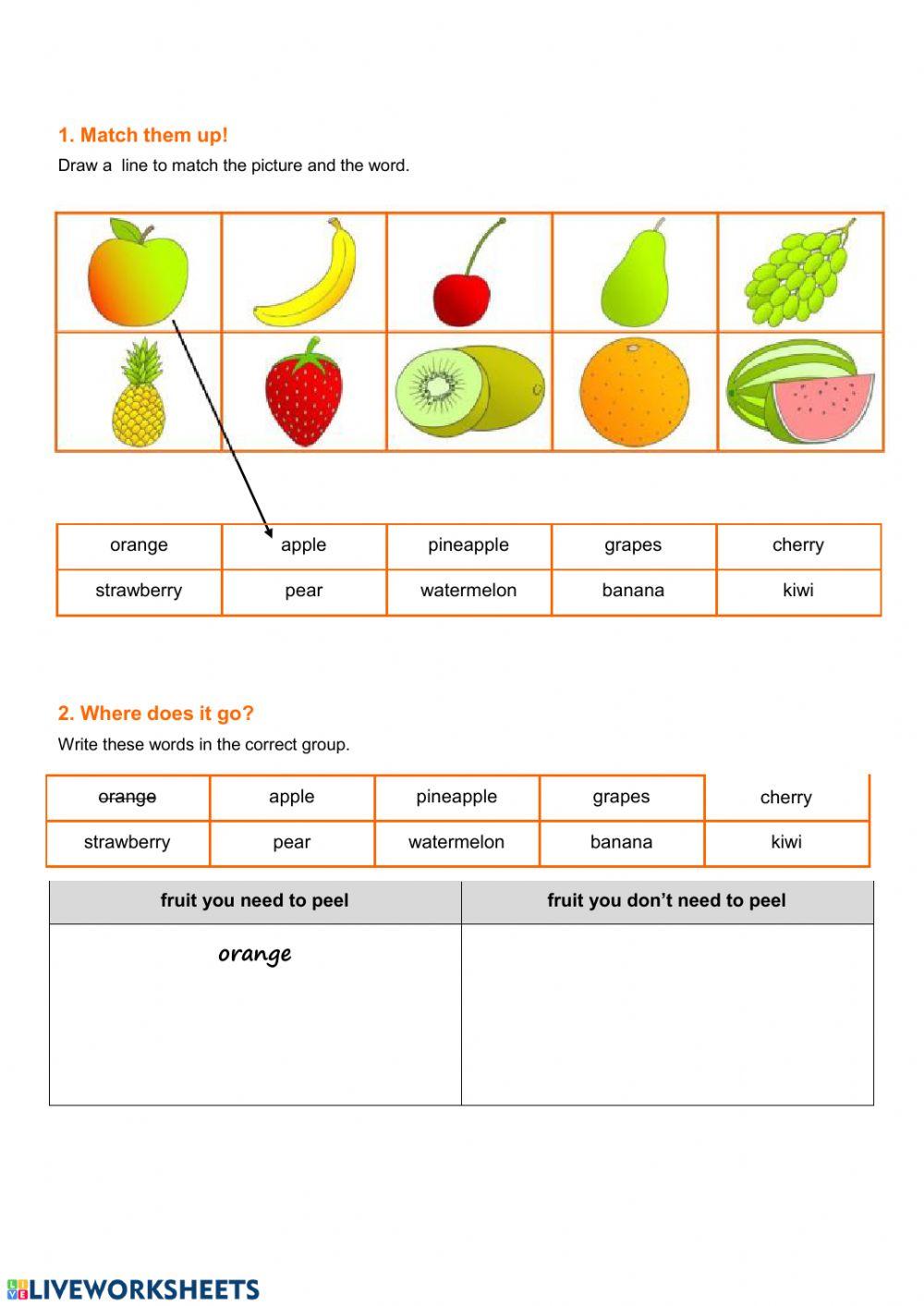 Vocabulary: fruits
