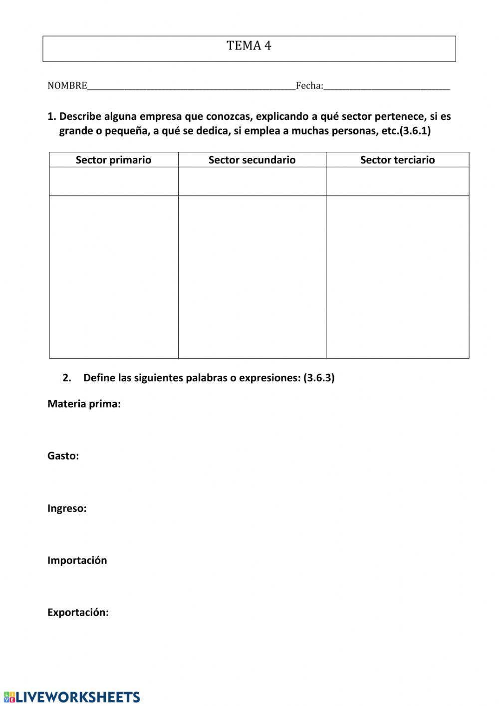 Sectores económicos