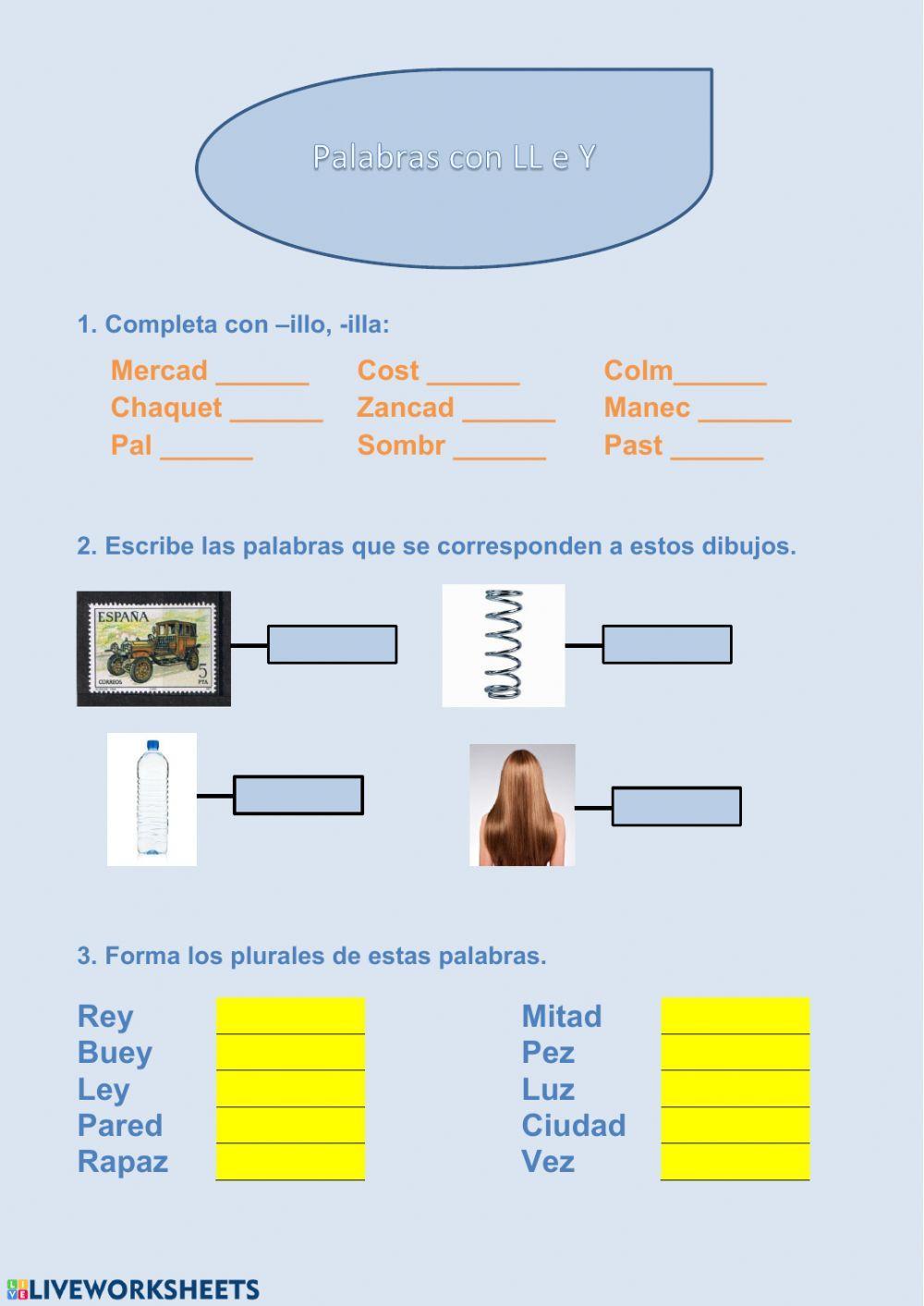 Palabras con LL e Y
