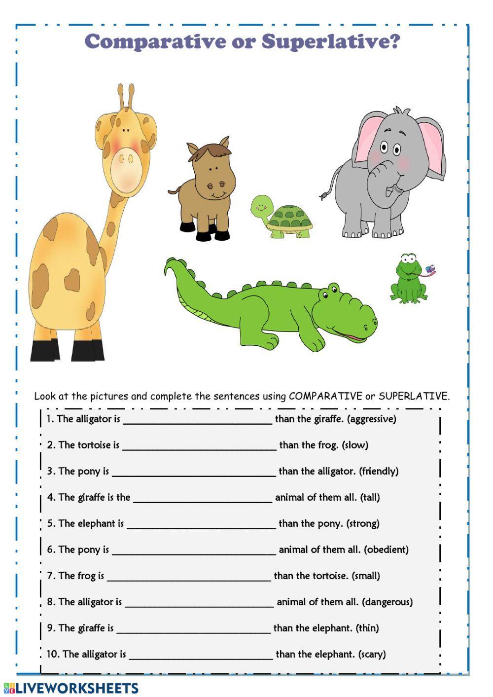 Comparatives & superlatives interactive worksheet | Live Worksheets comparatives-superlatives-interactive-worksheet-live-worksheets