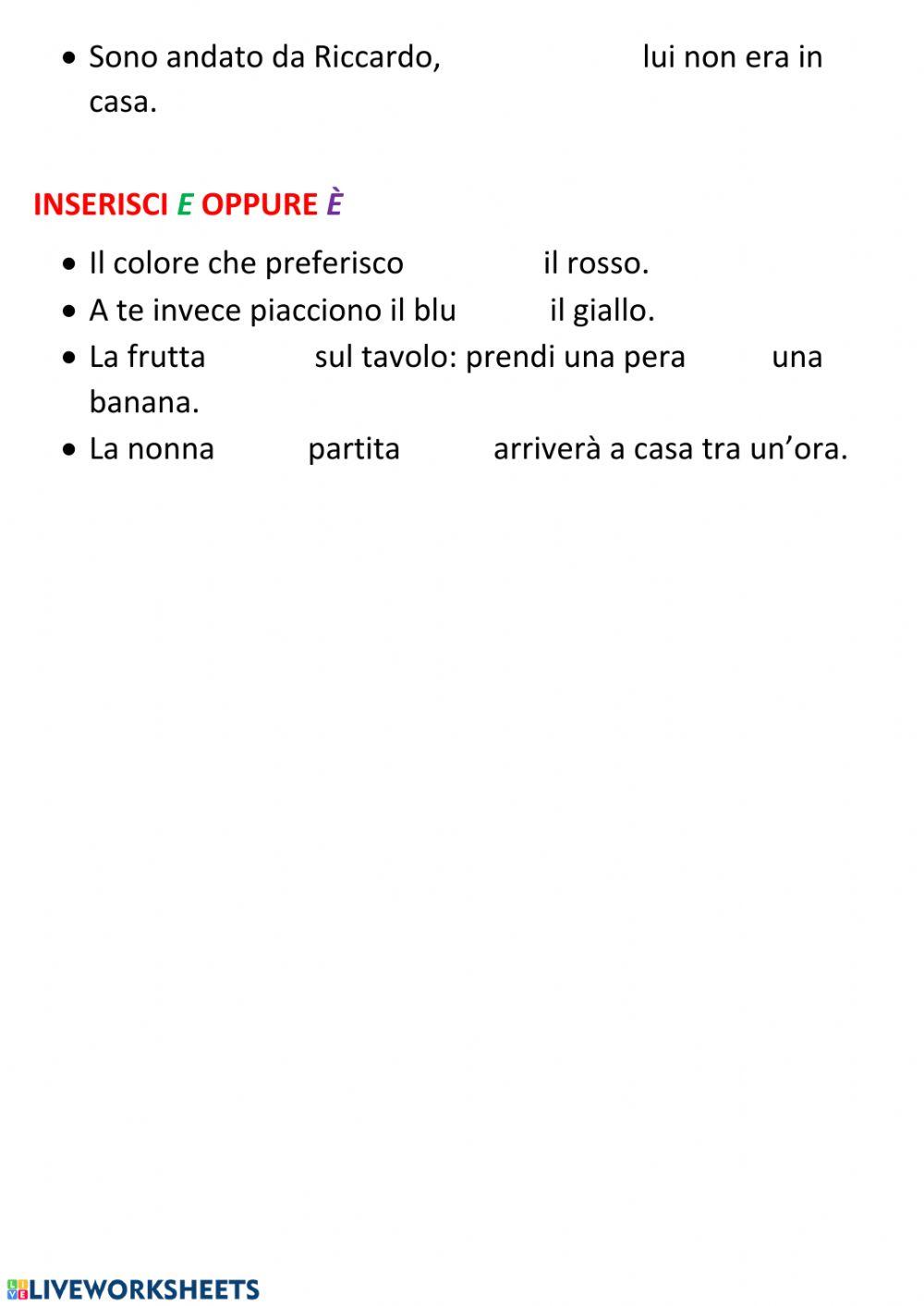 Ripasso sulle parole accentate