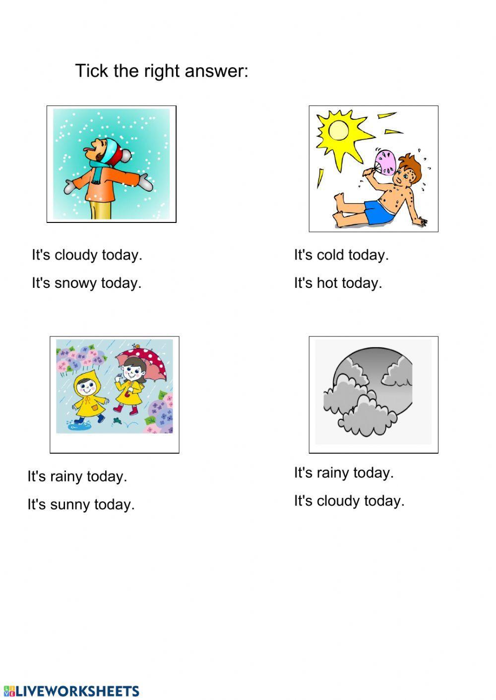 Weather worksheet for kids