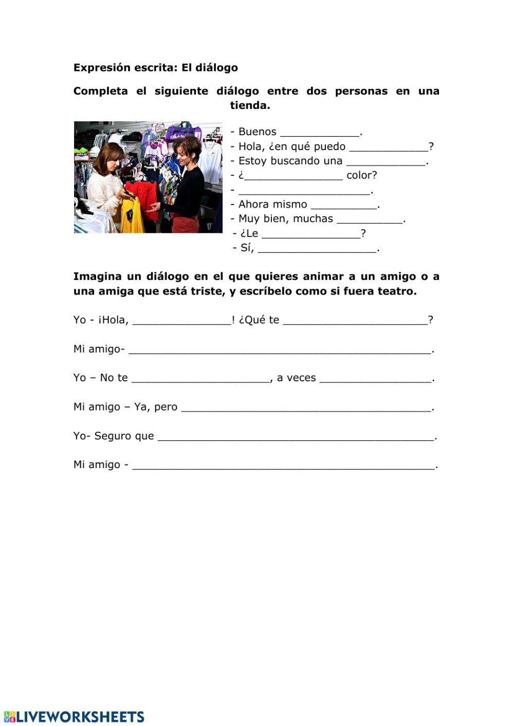 Expresión escrita: El diálogo