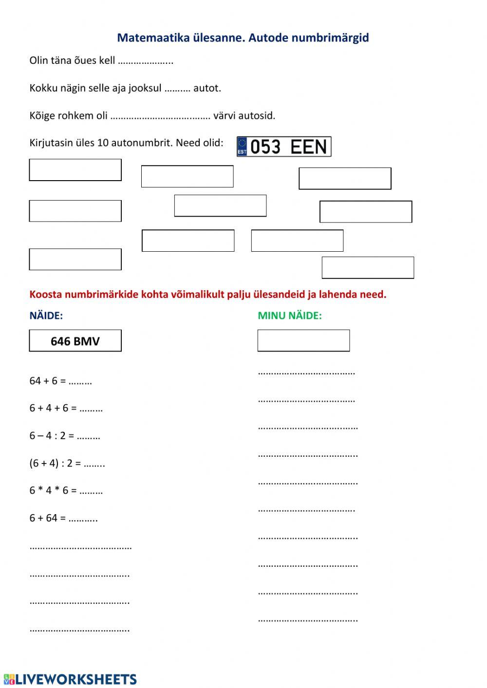 Autode numbrimärgid