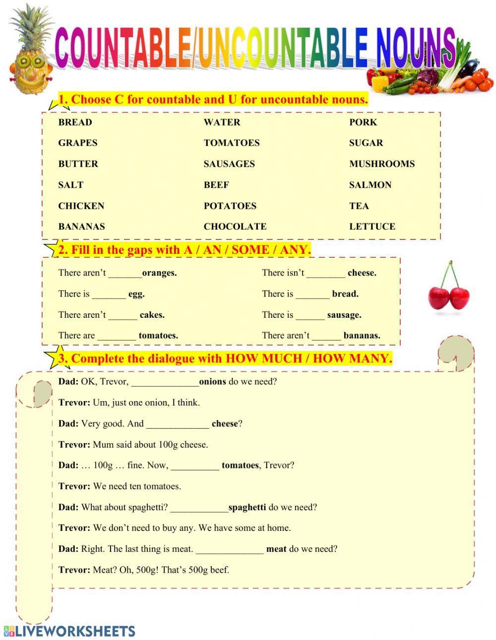 Countable and uncountable nouns