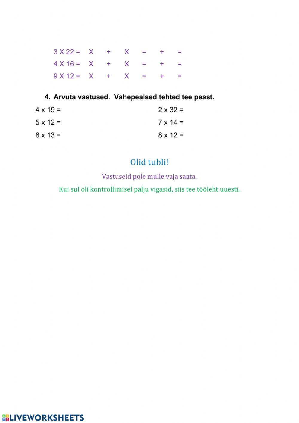 Summa korrutamine arvuga