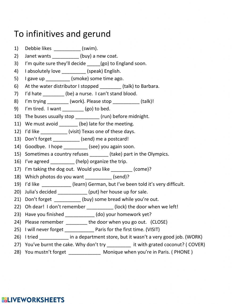 Infinitives and gerund