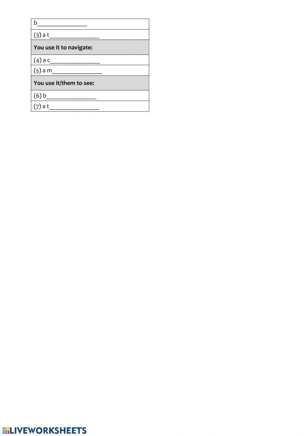 Vocabulary adventure equipment 2