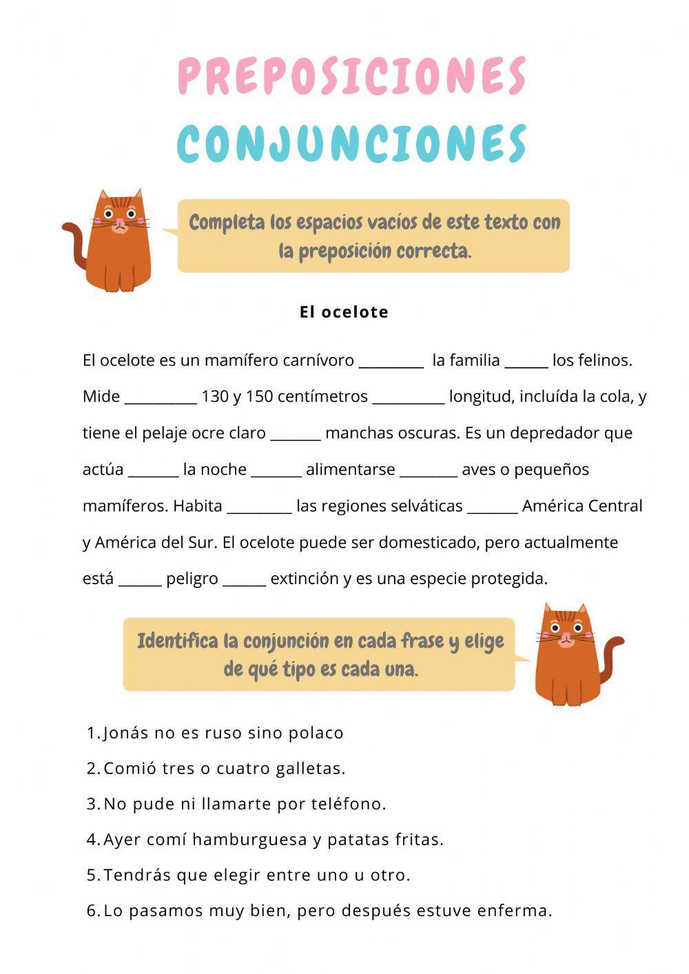 Preposiciones y conjunciones