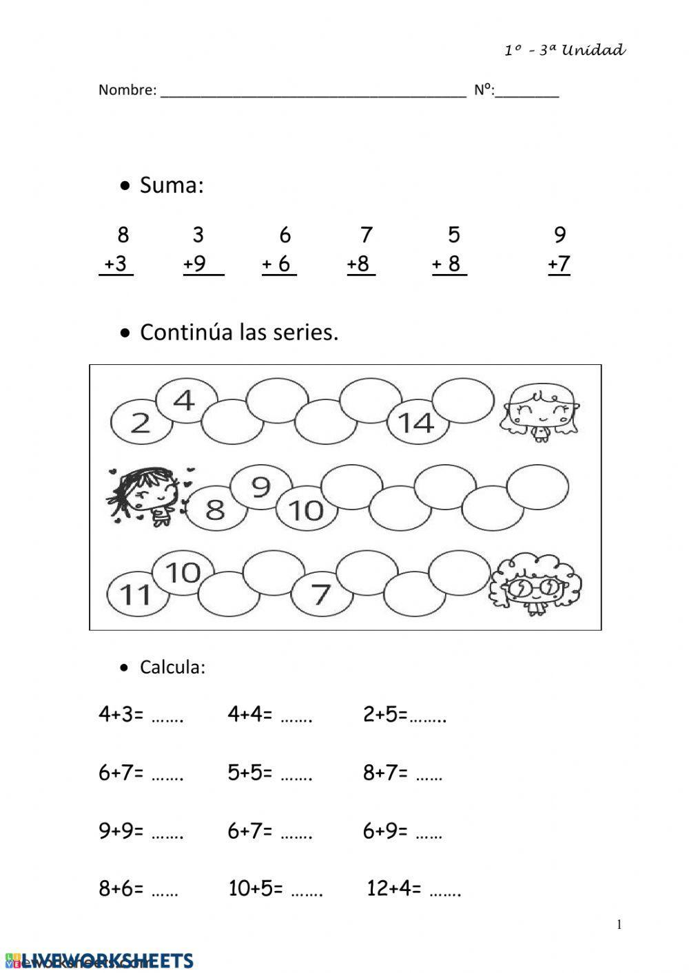 Matemáticas 1º de primaria