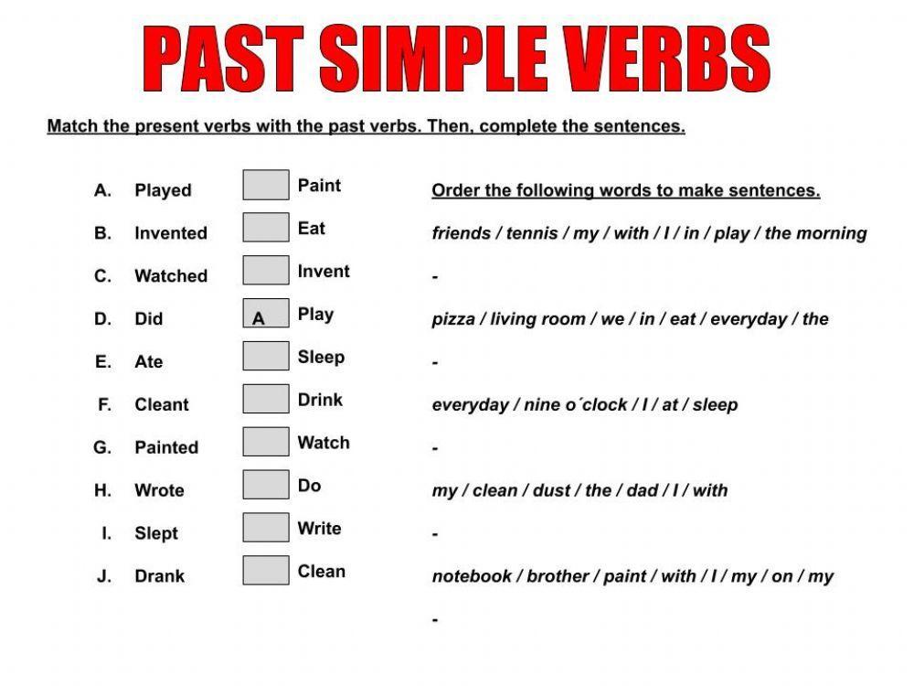 Past  and present verbs
