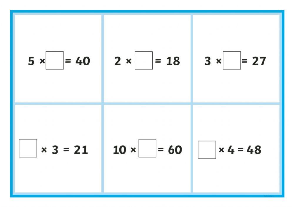 Completar multiplicaciones