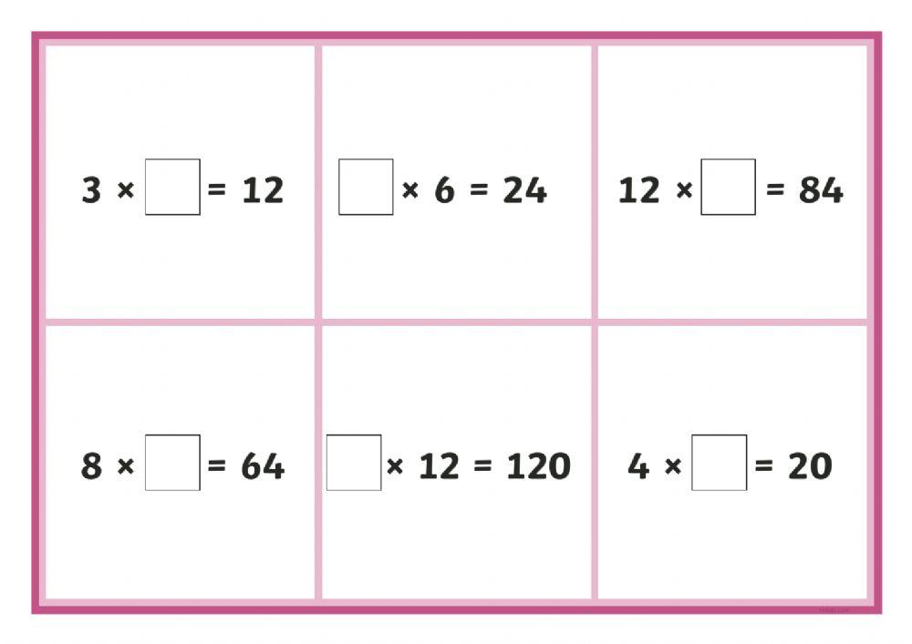 Completar multiplicaciones