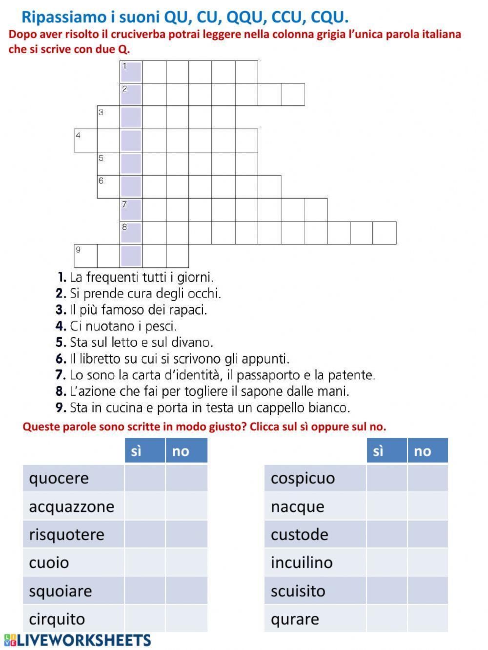 Suoni CU, QU, QQ, CCU, CQU
