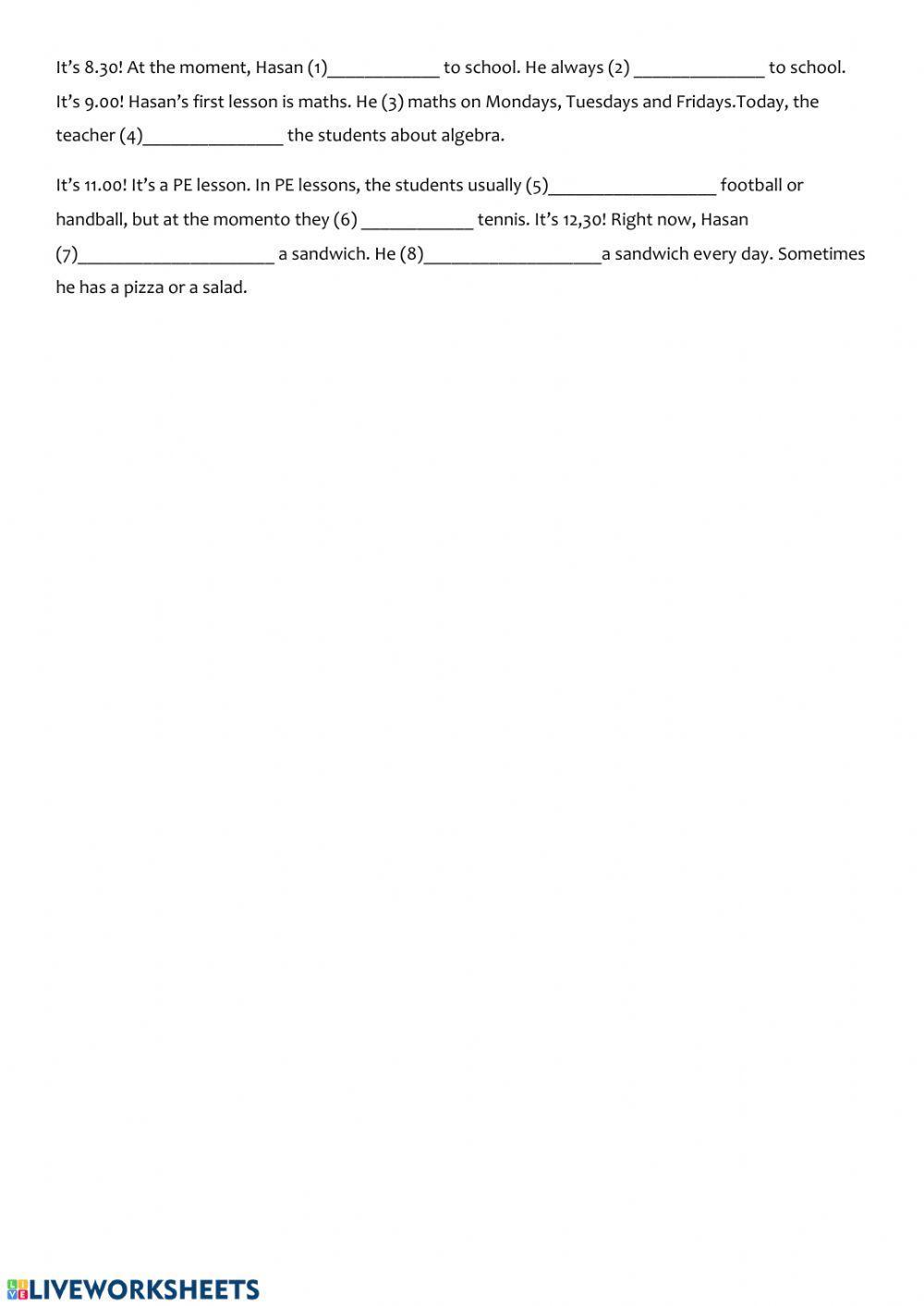 Present continuous and simple