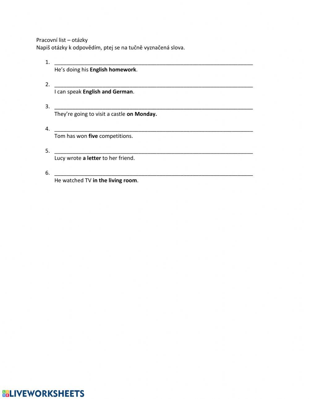 Questions - different tenses