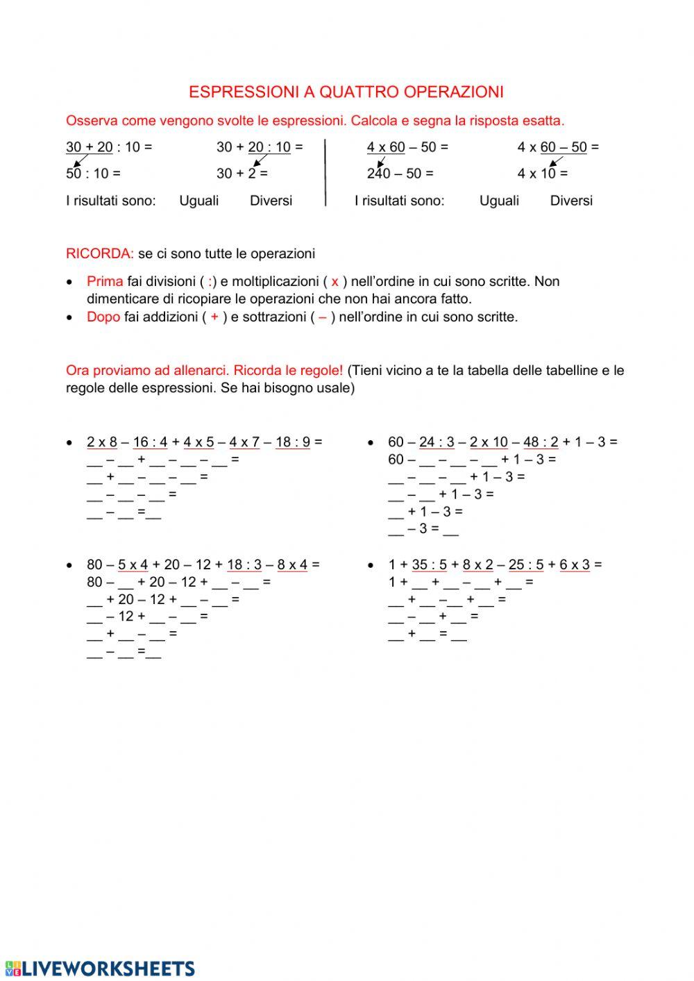 Espressioni senza parentesi