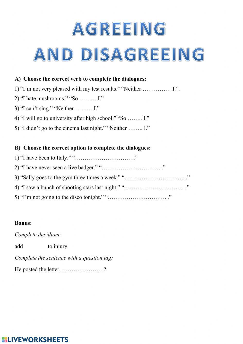 Agreeing - SO, NEITHER