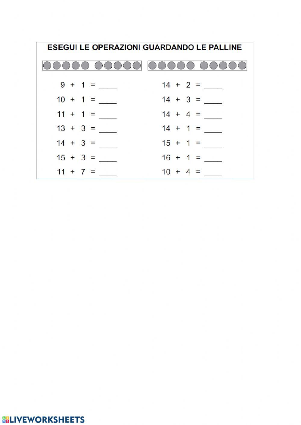 Addizioni con le palline 1
